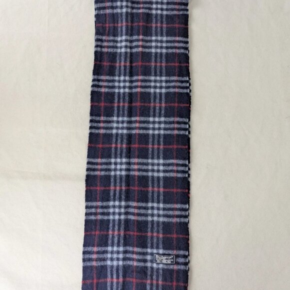 Pre-Owned Burberry 100%Lambswool Check Scarf Blue – Unisex – Luxury & Warmth. - Picture 4 of 7